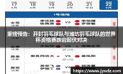 重磅预告：开封羽毛球队与潍坊羽毛球队的世界杯资格赛跌宕起伏对决